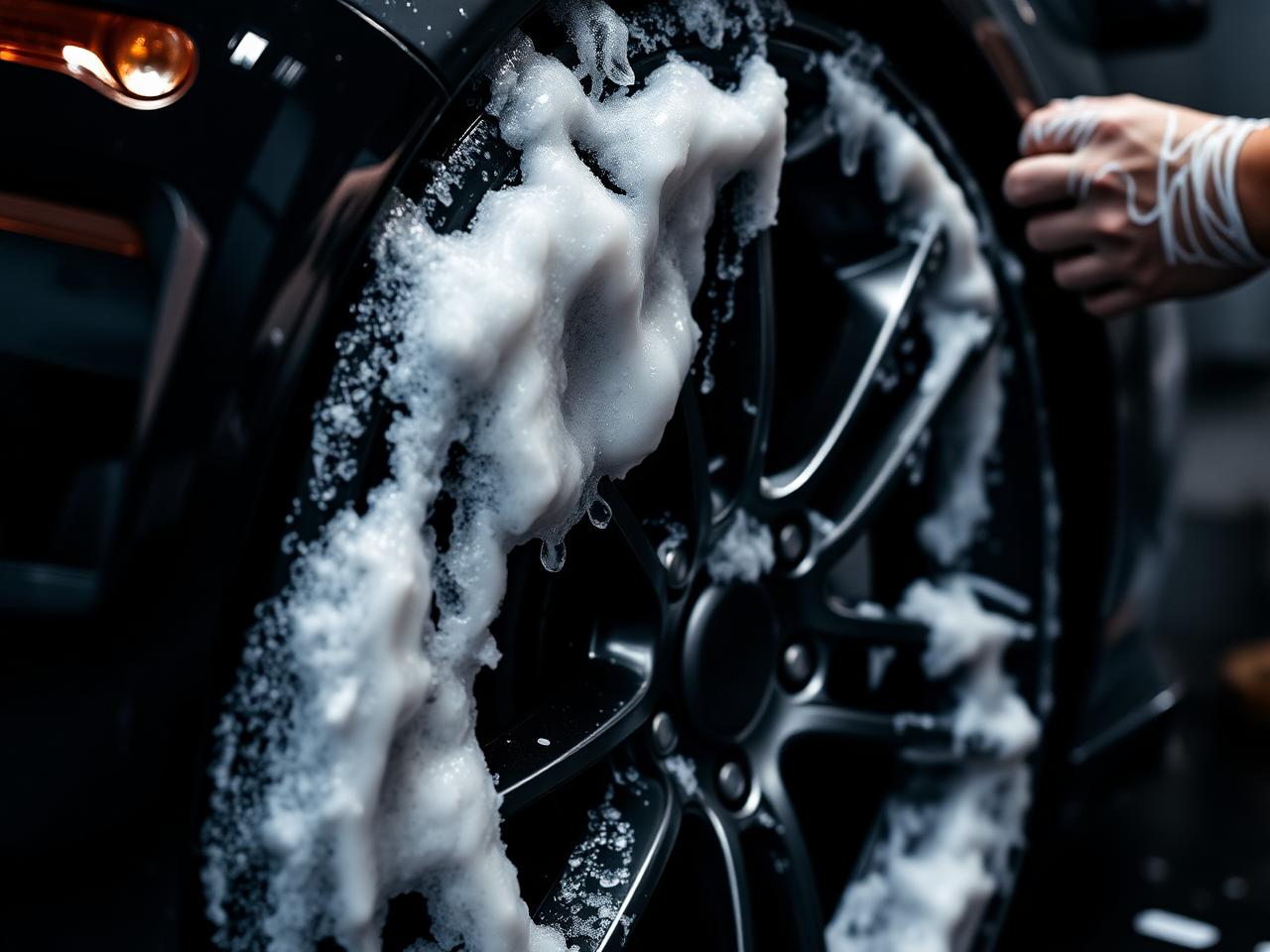 Wheel and tire detail with dressed tires